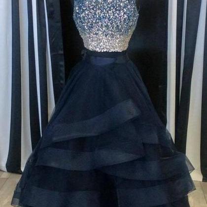 robes de cocktail black beaded prom..