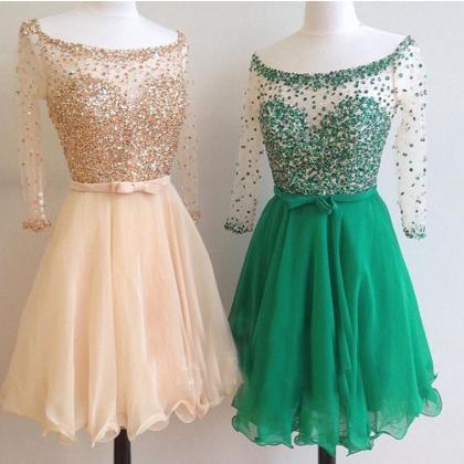 Robes De Cocktail Beaded Sparkly Prom Dresses..