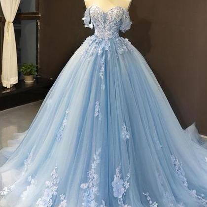 blue wedding dresses 2022 lace appl..