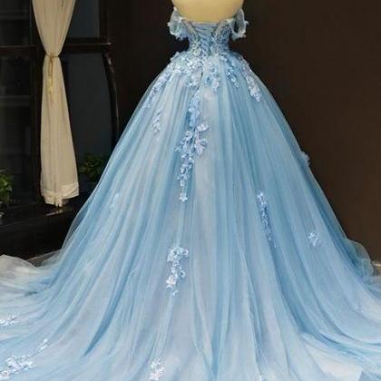 blue wedding dresses 2022 lace appl..