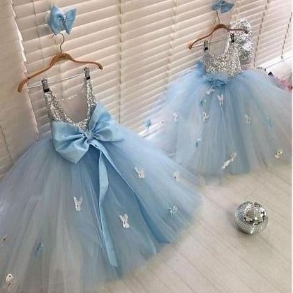 Blue Baby Girl Dresses For Birthday Party Dresses..