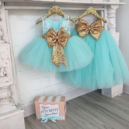 Turquoise Blue Toddle Little Girl Dresses 2023..