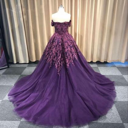 Vestidos De Fiesta Deep Purple Prom Dresses Long..