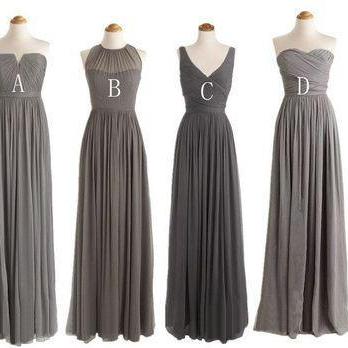 mismatched gray bridesmaid dresses ..