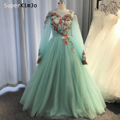 Turquoise Blue Prom Dresses 2024 Long Embrodiery..
