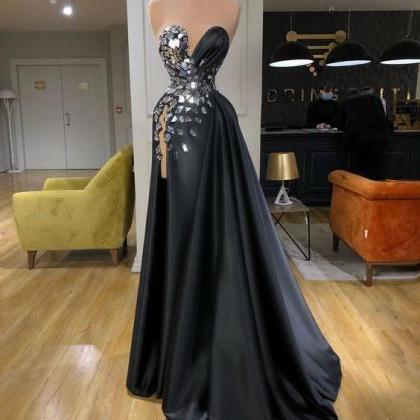 Detachable Skirt Black Prom Dresses 2024 Beaded..