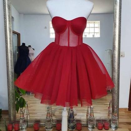 Graduation Dresses Red Homecoming Dresses Short..