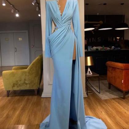 Blue Evening Dress 2023, Modest Evening Dress,..