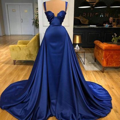 Detachable Skirt Royal Blue Prom Dresses For Women..