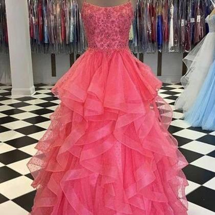 Coral Beaded Prom Dresses 2021 Vestido De Fiesta..