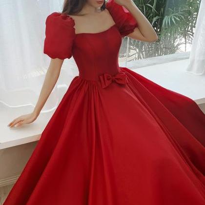 short sleeve prom dresses red elega..
