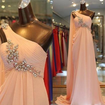 Robe De Bal Pink Chiffon Prom Dresses 2023 Beaded..