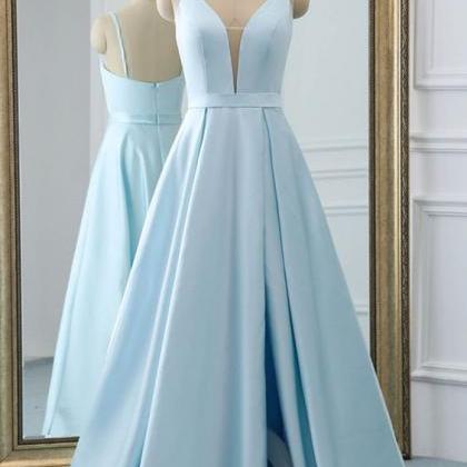 Spaghetti Strap Blue Prom Dresses 2023 Vestidos De..