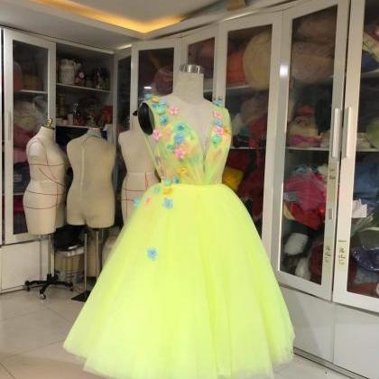 Robe De Soirée Femme Yellow Prom Dresses Short..