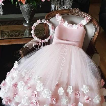 Robe Princesse Enfant Fille Pink Flower Girl..