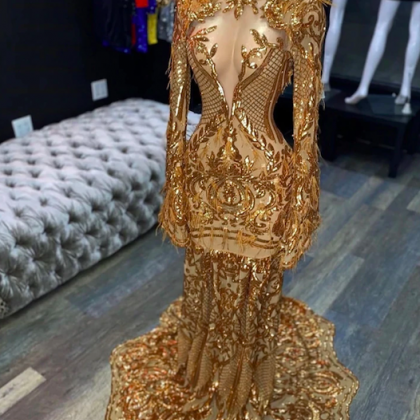 gold sparkly luxury prom dresses lo..