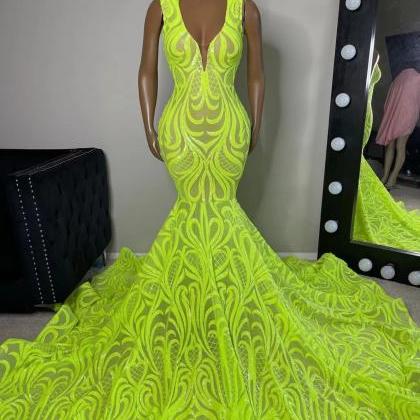 V Neck Elegant Prom Dresses 2023 Fashion Custom..