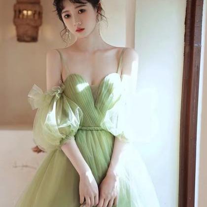 vestidos de gala green tulle prom d..
