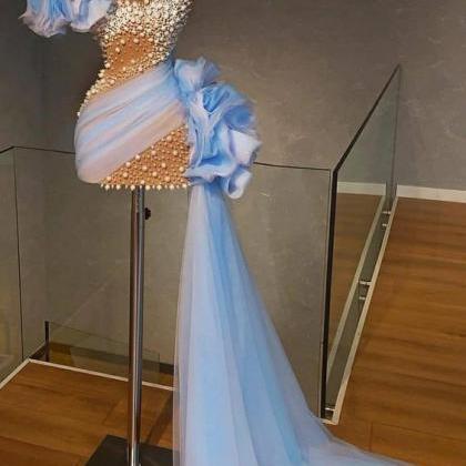 luxury mermaid formal dresses beade..
