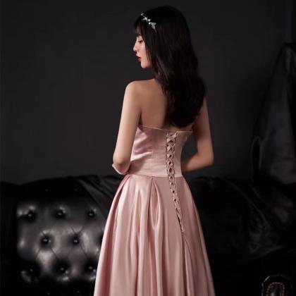 strapless pink prom dresses long sa..