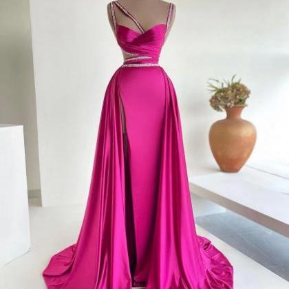 Vestidos De Gala Elegant Satin Prom Dresses With..