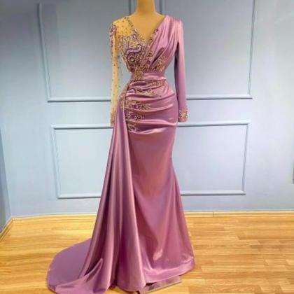 Muslim Dubai Fashion Prom Dresses Long Sleeve..