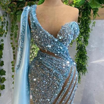 Glitter Sparkly Evening Dresses Short Vestidos De..