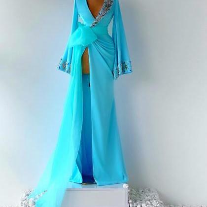 Muslim Prom Dresses, Long Sleeve Prom Dress,..