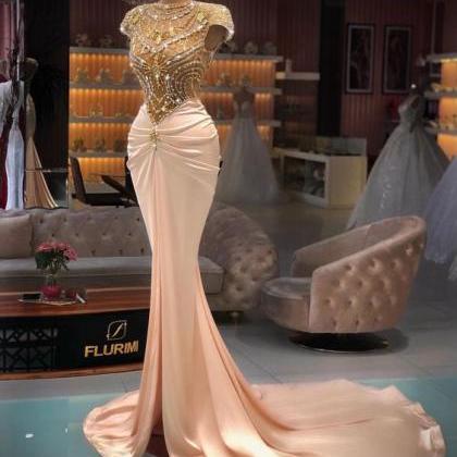Cap Sleeve Luxury Evening Dresses Long Mermaid..