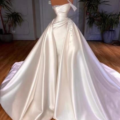Luxury Wedding Dresses Boho Beaded Peals Elegant..