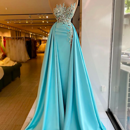Robes De Bal Prom Dresses 2024 Turquoise Blue..
