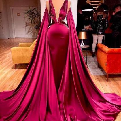 Elegant Prom Dresses 2023 Dubai Fashion Burgundy A..
