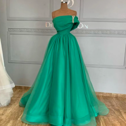 One Shoulder Green Prom Dresses 2024 Dubai Fashion..