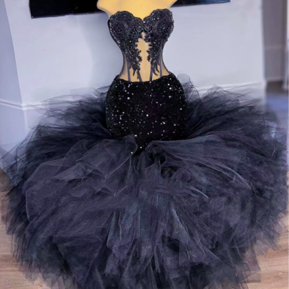 Plus Size Black Prom Dresses 2024 Robes De..