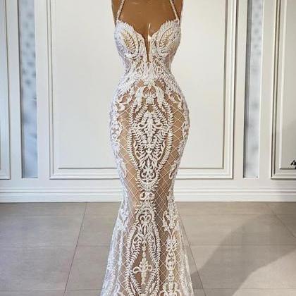 Romantic Lace Wedding Dresses For Bride Elegant..