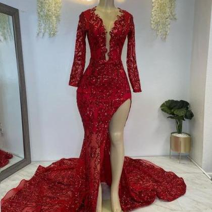 Red Sparkly Prom Dresses 2023 Vestidos De Fiesta..