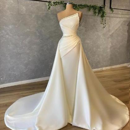 Fashion Bridal Dresses Beaded Peals Elegant Off..