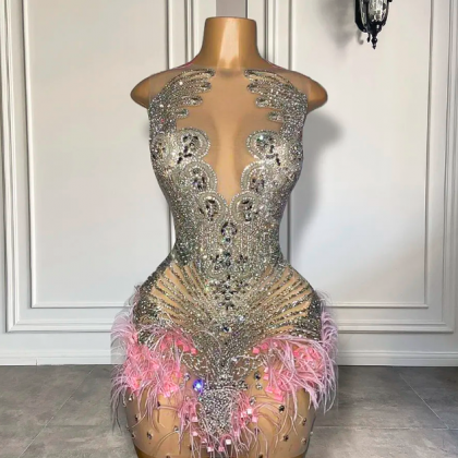 Crystals Fashion Prom Dresses, 2024 Custom..
