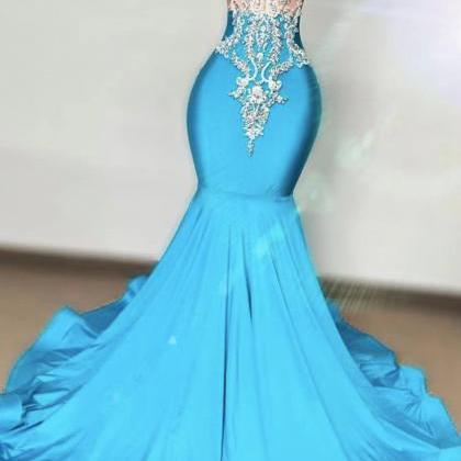 Lace Applique Elegant Prom Dresses For Women..
