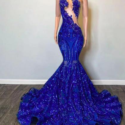 Sparkly Royal Blue Prom Dresses 2024 Vestidos De..
