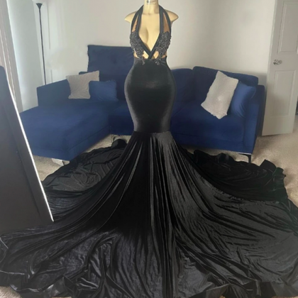 Halter Black Prom Dresses Vestidos De Fiesta 2024..