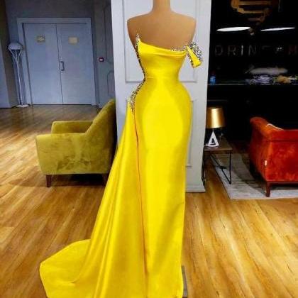 Custom Prom Dresses 2024 Elegant Beaded Mermaid..