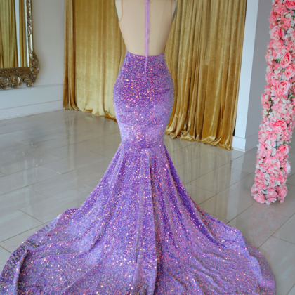 Purple Glitter Prom Dresses 2024 Mermaid Lace..