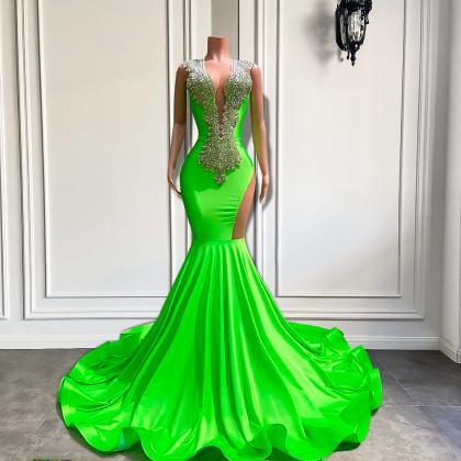 Crystals Luxury Prom Dresses 2024 Mermaid Diamonds..