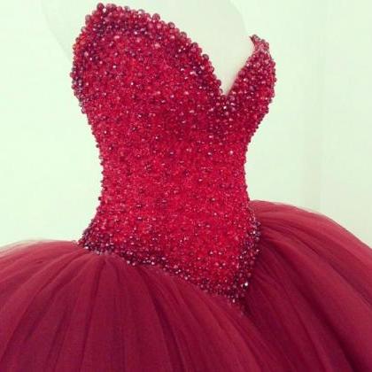 Sweet 16 Dresses Glitter Beaded Princess Prom..