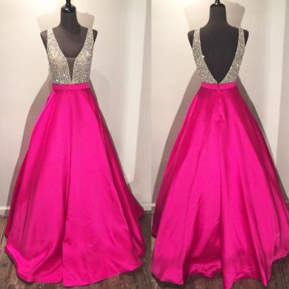 Vestidos De Cocktail Pink Vintage Prom Dresses..