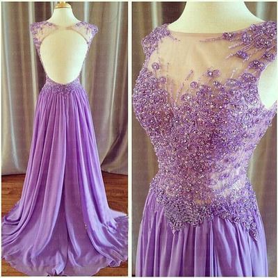 Abendkleider 2024 Purple Beaded Prom Dresses Long..