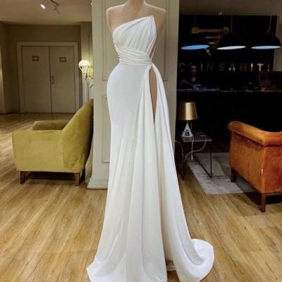 white simple evening dresses long cheap elegant modest mermaid sexy formal party dresses vestido de fiesta 2021 