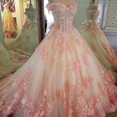 sweet 16 dresses pink lace floral prom dresses ball gown off the shoulder elegant beaded luxury prom gown robes de cocktail vestidos de fiesta 