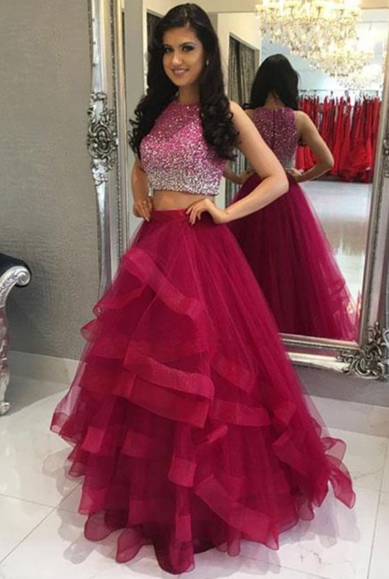 hot pink prom dresses 2018